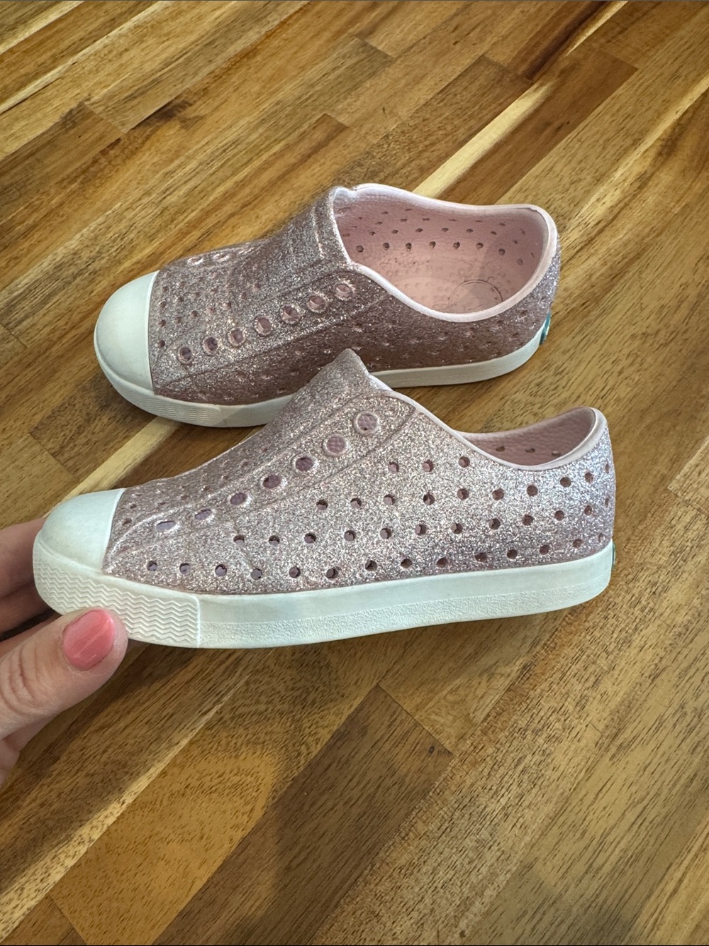 Native Shoes Toddler Glitter Slip-On Sneakers - Light Pink